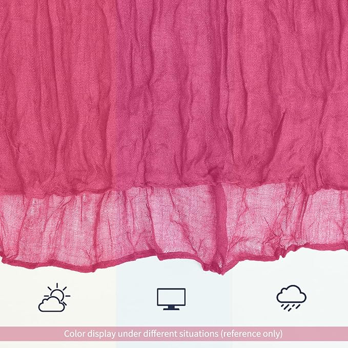 24 Pack Hot Pink Table Runner 10Ft Cheesecloth Table Runner Rustic Gauze Table Runners Romantic Long Sheer Fabric Cheese Cloth Table Runners for Wedding Party Bridal Baby Shower
