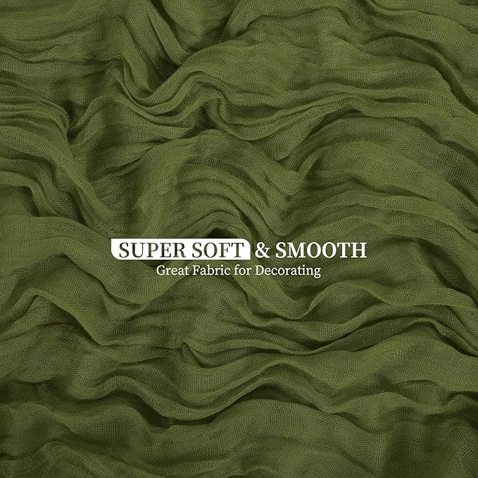 20 Pack Olive Green Cheesecloth Table Runner 120 Inch 10FT Rustic Boho Gauze Cheese Cloth Table Runner for Wedding Party Baby Shower Thanksgiving Christmas Decoration
