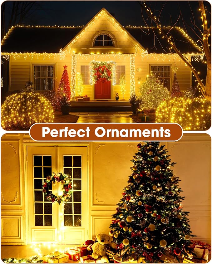 Riakrum 50 Pack 16.4 ft 50 LED Fairy Lights Battery Operated, Christmas Tiny String Lights Bulk Starry Light Waterproof for Mason Jars Wedding Party Xmas Centerpiece Table Decor, Warm White