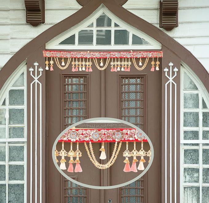 Artificial Toran Flower Design Garland Door Toran Wall Hanging Decorative Torans Hanging Bandanwar for Wedding Indian Festival Indian Traditional Decorations Home Entrance Festival Décor(Size:-46")