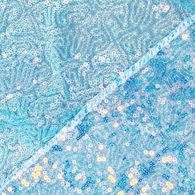Sugargirl Mermaid Blue Sequin Backdrop Curtain 2 Panels 2FTx8FT Glitter Mermaid Blue Background Drapes Sparkle Photography Backdrop for Party Wedding Birthday Wall Decoration