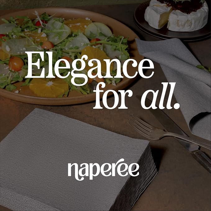 Disposable Cloth-Like Paper Napkins, 200 Pack 13" x 13" Linen-Feel Natural Color Luncheon Napkins For Wedding, Party, Kitchen Or Bathroom