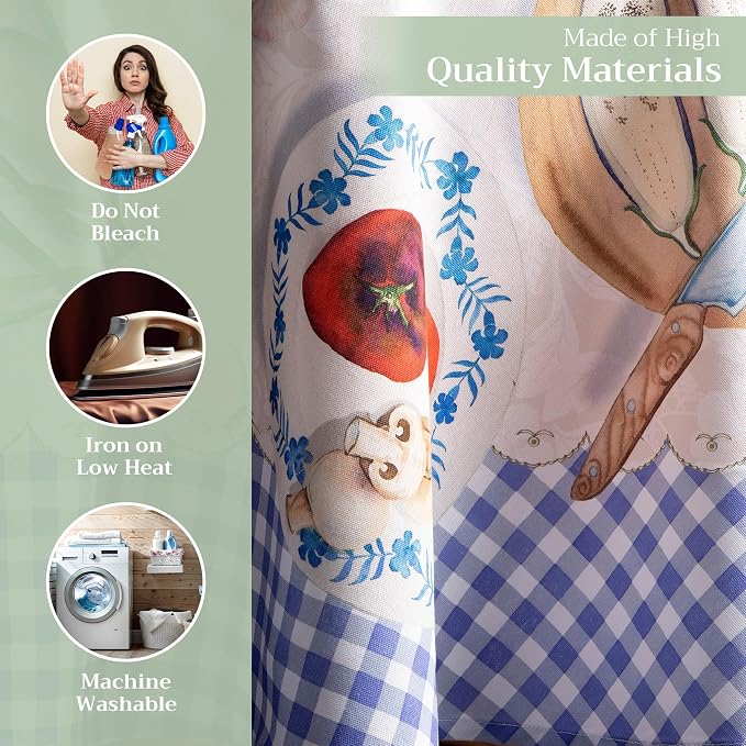 Maison d' Hermine Table Cloth Round Table 100% Cotton 69 Round Inches Tablecloth Reusable Decorative for Dining Kitchen Room Farmhouse Party Home Hotel Restaurant Spring Summer - Gourmand