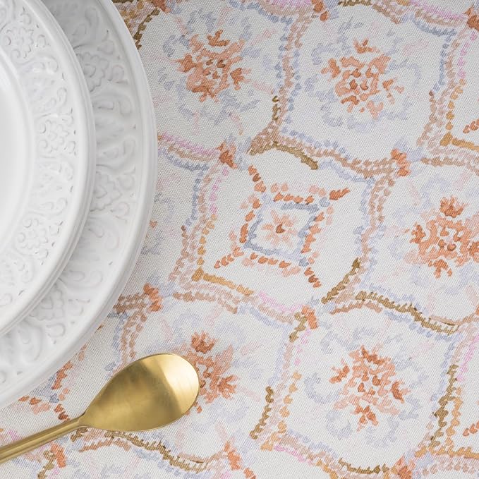 Maison d' Hermine Table Cloth Round Table 100% Cotton 69 Inches Fall Tablecloth Reusable Everyday Use for Thanksgiving Christmas Decorations Dining Farmhouse Party (Fair Isle)