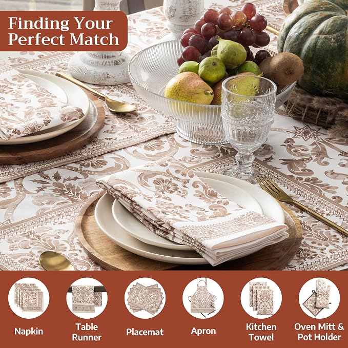 Maison d'Hermine Table Cloth Rectangle Table 100% Cotton 70 x 90 Inches Tablecloth Reusable Everyday Use for Dining Room, Farmhouse, Home, Party, Festive & Wedding - Allure