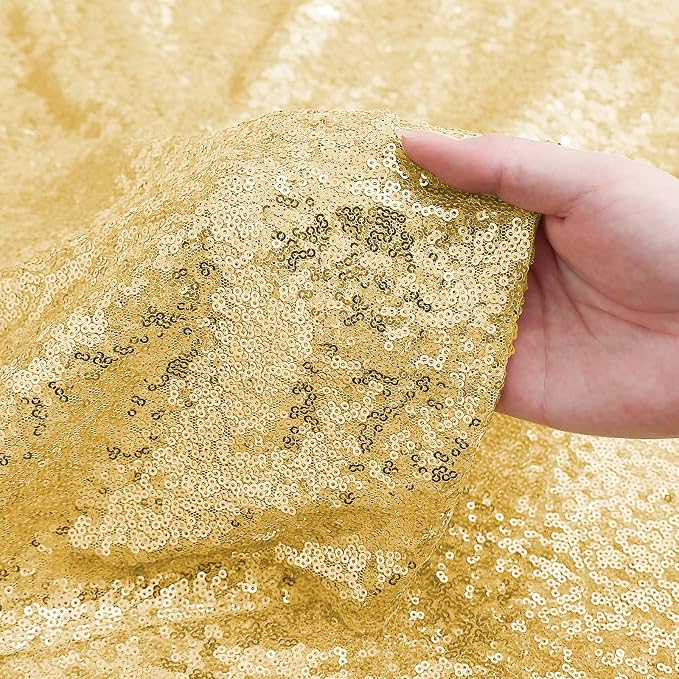 Sugargirl 10 Packs 12 x 72 inches Sequin Table Runner, Glitter Gold Table Runner for Birthday Party Supplies Wedding Holiday Celebration Event Decorations