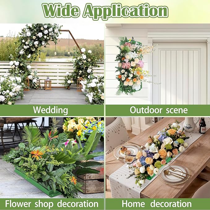 8PCS Floral Foam Cage, Flower Cage Holder, Dry and Wet Rectangle Flower Arrangement, Hangable Green Blocks Floral Foam Cages for Artificial Flesh Flower Wedding Holiday, Home, Garden Party Decorations
