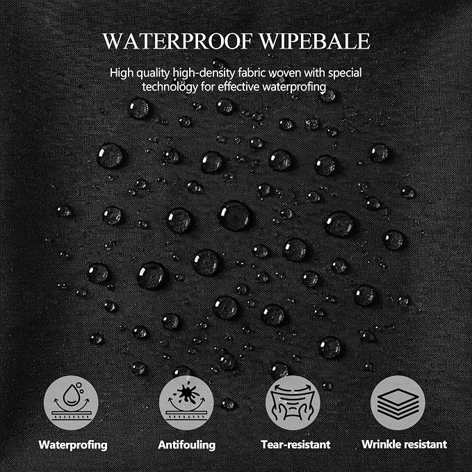 Shillance 4 Pack Black Square Tablecloth for 34x34 Inch Card Table Cover Waterproof Oil-Proof Spill-Proof Polyester Square Fitted Tablecloth for Wedding Parties Display Trade Show