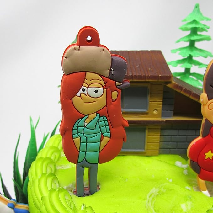 Gravity Falls Deluxe Birthday Cake Topper Set Featuring Gravity Fall Characters and Themed Accessories (Unique Design)