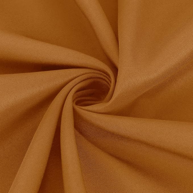 sancua Round Tablecloth 90 Inch Light Borwn- Water Resistant Spill Proof Washable Polyester Fall Table Cloth Decorative Fabric Table Cover for Dining Tables, Thanksgiving Parties and Camping, Bronze