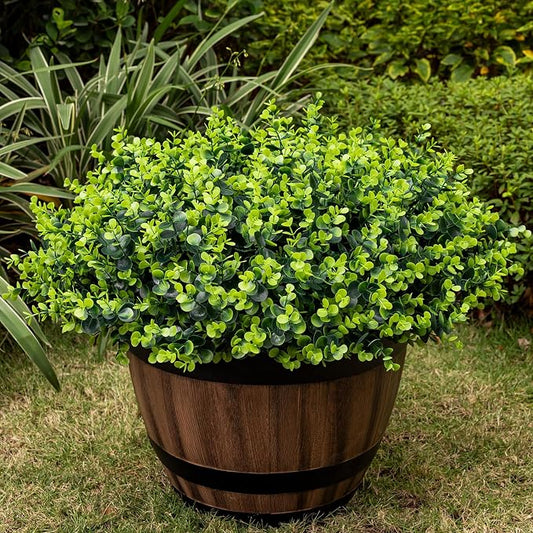 20 Bundles Artificial Plants for Outdoor Fake Plants for Spring Decoration,Faux Eucalyptus Plants for Planter UV Resistant Lifelike for Home Porch Garden（Green）