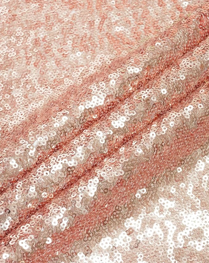 Eternal Beauty Rose Gold Tablecloth, 50x50 Inch Square Rectangle Table Cover for Mother's Day Cake Dessert Exhibition Party Birthday Events