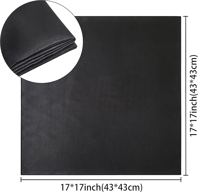 24 Pack Square Satin Dinner Napkins, 17x17 Inches Silky Soft Smooth Table Cloth Napkins for Restaurant Weddings Banquet Party Decoration, Black