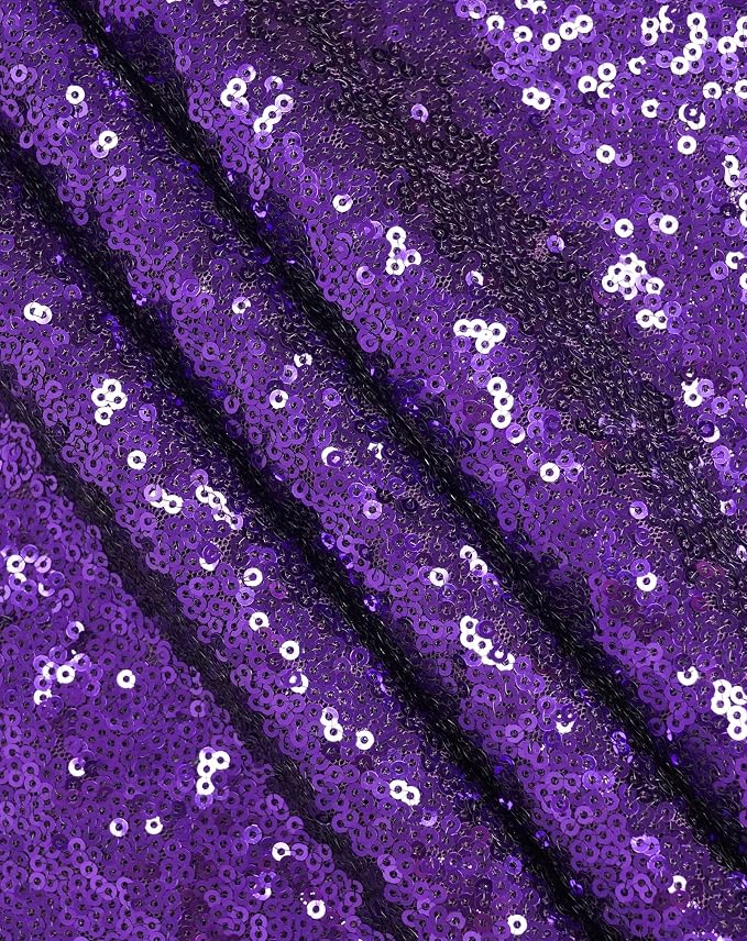 Eternal Beauty Purple Tablecloth, 90x132 Inch Sequin Rectangle Table Cover for Cake Dessert Exhibition Party Birthday Events