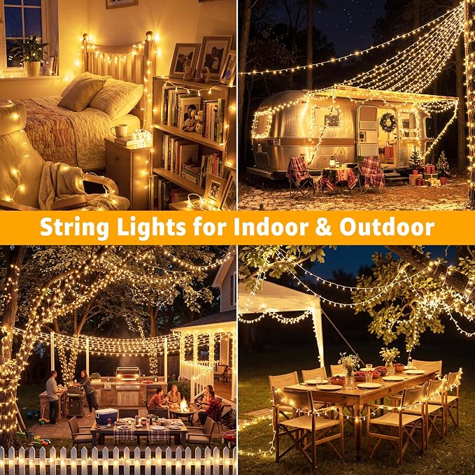 Guhope Christmas String Lights 1200LED 196FT, 8 Modes Dimmable Fairy Lights with Remote and Timer, Waterproof Warm Christmas Lights for Indoor Outdoor Bedroom Wedding Party Holiday Decor (Warm White)