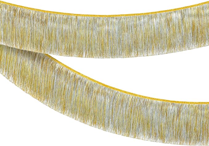KatchOn, Silver and Gold Fringe Banner Garland - 6.5 Feet, Pack of 2 | Gold Fringe Garland for Golden Birthday Decorations Golden, Silver Streamers for Prom Graduation Decorations 2026