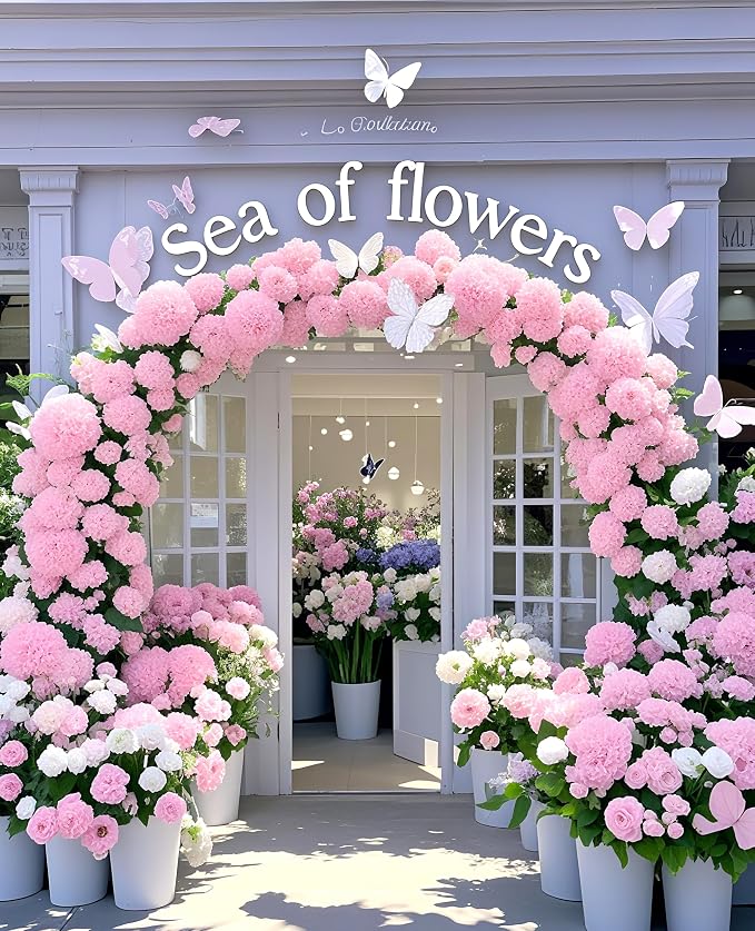 Metal Wedding Arch Stand for Ceremony Large Backdrop Stand Arch Frame with Base for Birthday Party Baby Shower Balloon Arch Decorations in 2.4x2.8m