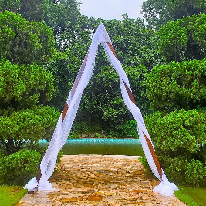 THORISE 7.87FT Wooden Wedding Arch, Wood Arch for Wedding Ceremony Gorgeous Arbor Backdrop Stand for Garden Parties