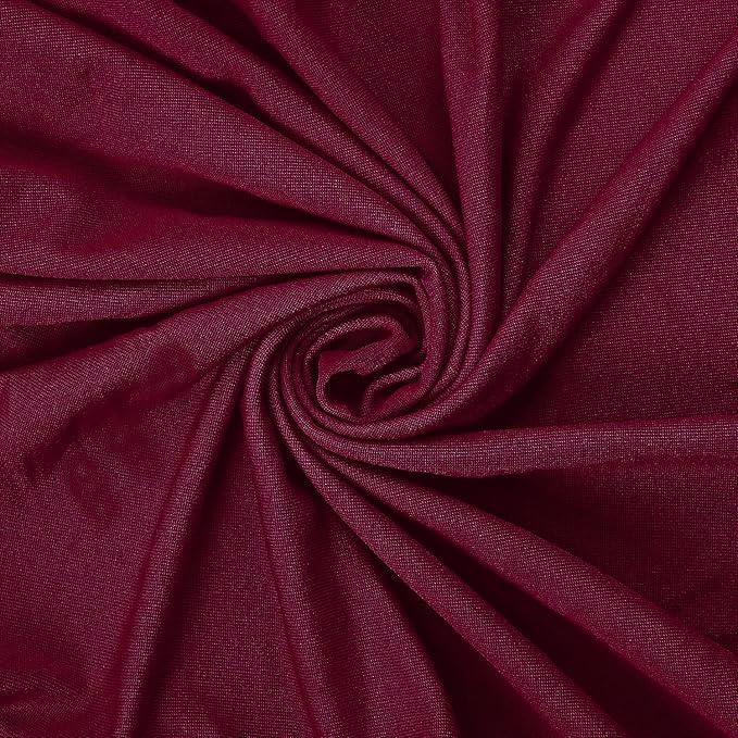 Peomeise Stretch Spandex Chair Cover for Wedding Party Dining Banquet Event (Burgundy, 6)