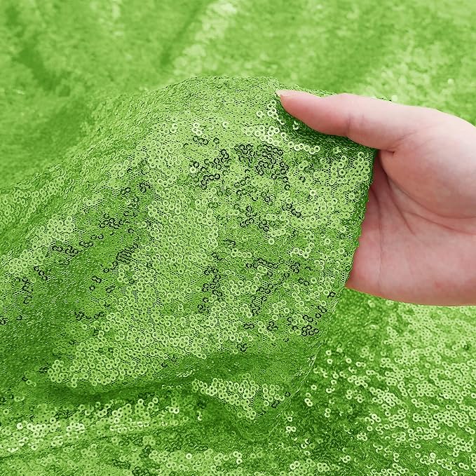 Sugargirl Apple Green Sequin Backdrop Curtain 6 Panels 2FTx8FT Glitter Apple Green Background Drapes Sparkle Photography Backdrop for Party Wedding Birthday Wall Decoration