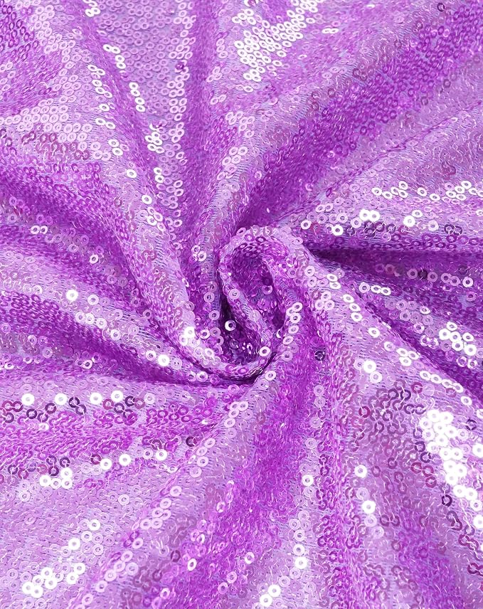 Eternal Beauty Lavender Tablecloth, 60x102 Inch Sequin Rectangle Table Cover for Cake Dessert Exhibition Party Birthday Events