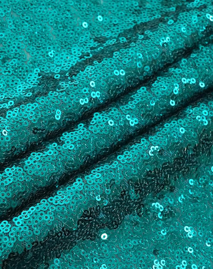 Eternal Beauty Teal Tablecloth, 50x80 Inch Sequin Rectangle Table Cover for Cake Dessert Exhibition Party Birthday Events