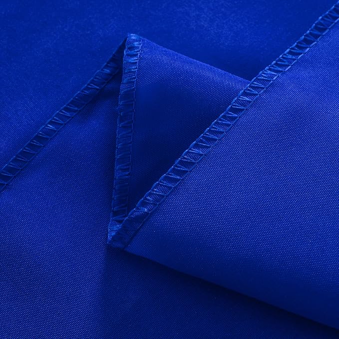 2-Pack Round 90-inch Royal Blue Table Cloths, Solid Stain and Wrinkle Resistant Circular Tablecloth, Premium Plain Weave Polyester Fabric Table Linen Covers for Hotel, Banquet