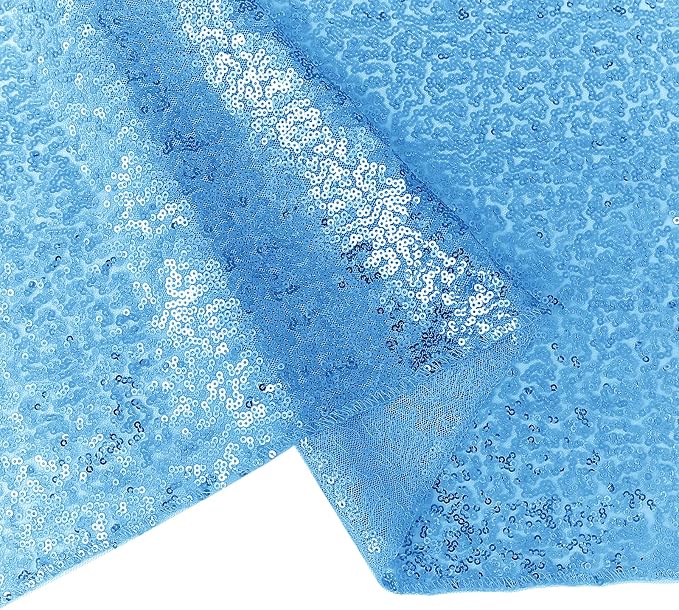 10 Packs 12 x 72 inches Sequin Table Runner, Blue Glitter Table Runner for Birthday Party Supplies Wedding Engagement Baby Shower Holiday Celebration Event Decorations