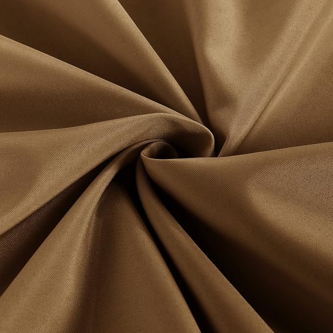 Obstal 2 Pack 4ft Tablecloths for Rectangle Tables - Water Resistant Washable Fabric Polyester Rectangle Table Cover Protector for Wedding, Banquet and Trade Shows, 48L x 24W x 30H Inches, Coffee