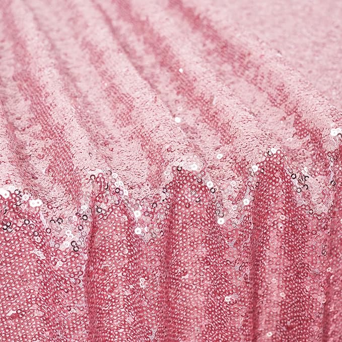 Poise3EHome Fuchsia Pink Sequin Tablecloth 60×120 Inch Rectangle Sparkly Fabric Table Cloth for Birthday Wedding Party Valentine Holiday Baby Shower Christmas Decoration