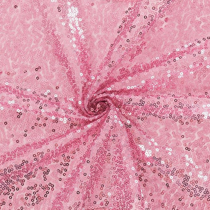 6 Pack Pink Valentine's Day Sequin Table Runner Table Cloths 12" x 70" Sparkle Table Runner for Baby Bridal Shower Wedding Birthday Party Table Decor (Pink)