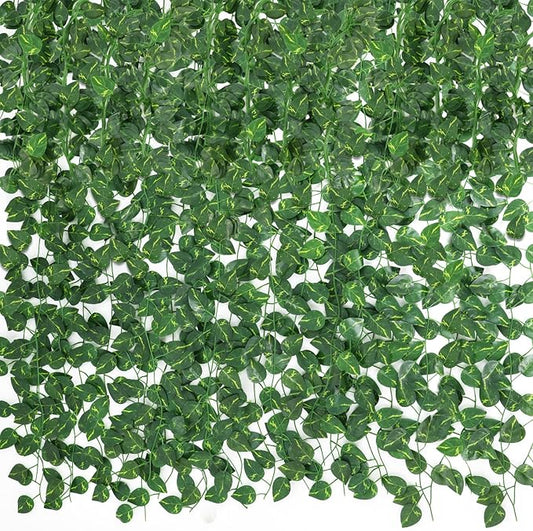 CEWOR 72 Pack 474ft Fake Vines with Leaves for Bedroom Decoration, Ivy Garland Fake Ivy Leaves Artificial Greenery Garlands Hanging Vines for Room Decor Wedding Wall Indoor Outdoor
