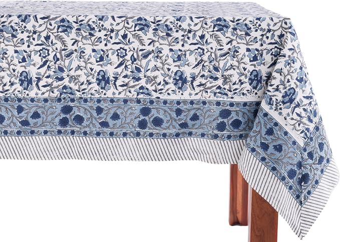 ATOSII Cotton Tablecloth Jodhpur 72" X 140" Inches Rectangle