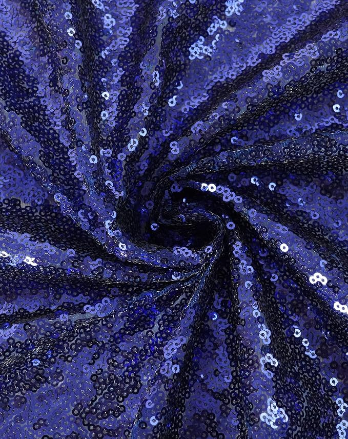 Eternal Beauty Navy Blue Tablecloth, 120 Inch Round Sequin Tablecloth for Party Cake Dessert Table Exhibition Events