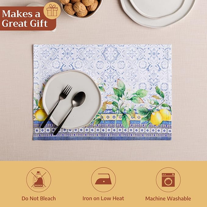 Maison d' Hermine Table Cloth Rectangle Table 100% Cotton 70 x 120 Inches Tablecloth Reusable Decorative for Dining Kitchen Room Farmhouse Party Home Hotel Restaurant Spring Summer - Citrus