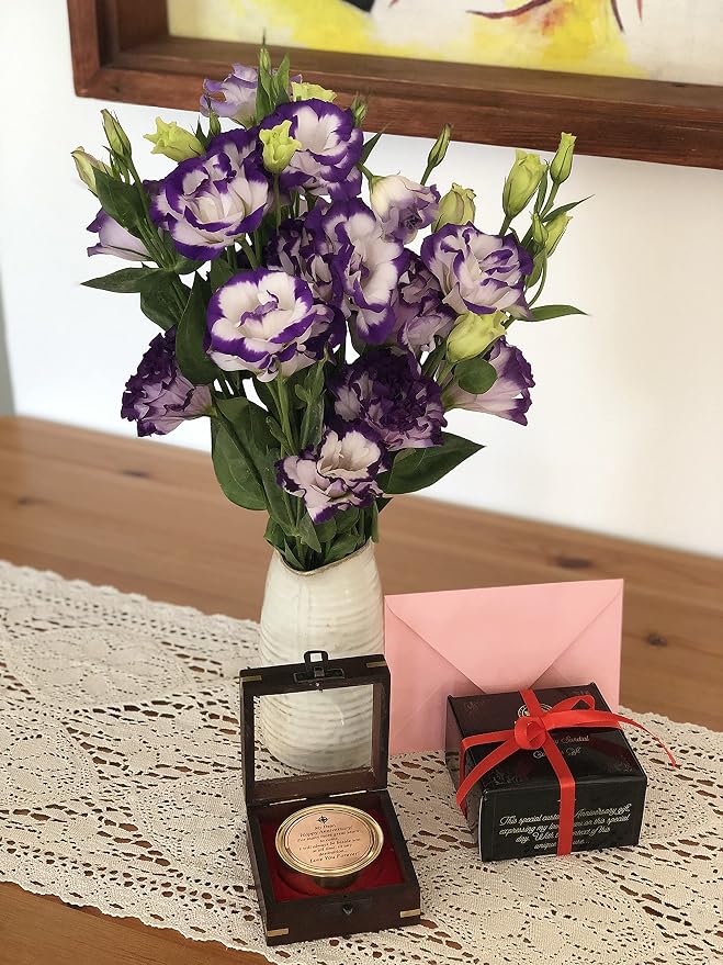 OakiWay Anniversary Sundial Compass & Infinity Love Candle Holder - Best Bundle for Husband or Wife