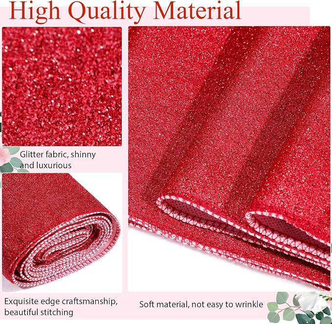 Shihanee Sequin Aisle Runner for Wedding Glitter Rug with Carpet Tape Sparkly Prom Outdoor Floor Birthday Carpet Runner for Ceremony Event Graduation Party(2 x 15 ft,Red)