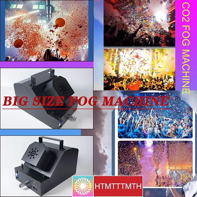 CO2 Fog Confetti Machine DMX Smoke Cannon Confetti Launcher Smoke Machine w/ 6m Hose CO2 Jet Confetti Machine Smoke Effect Decor for DJ Parties Birthday Parties Wedding