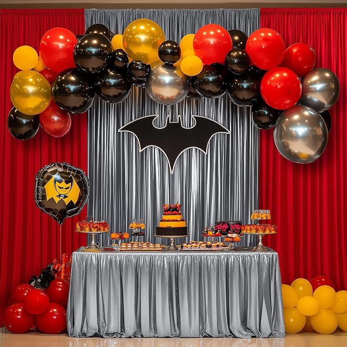 Outpain Thick 30 ft x 10 ft Black Sequin Backdrop Curtain for Parties, Wrinkle Free Glitter Photo Backdrop Drapes 6 Panels 5x10ft Black Back Drop Cloth for Wedding Photography Background