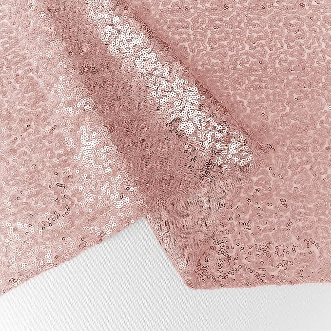 10 Packs 12 x 72 inches Sequin Table Runner, Rose Gold Glitter Table Runner for Birthday Party Supplies Wedding Engagement Baby Shower Holiday Celebration Event Decorations