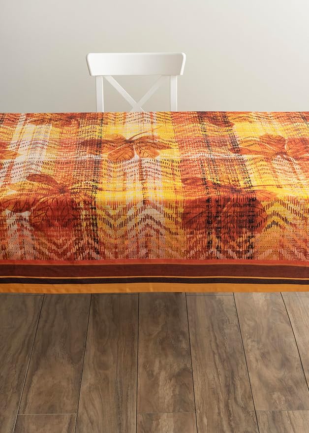 Maison d' Hermine Table Cloth Rectangle Table 100% Cotton 70 x 120 Inches Fall Tablecloth Reusable Everyday Use for Thanksgiving Christmas Decorations Dining Farmhouse Party (Thanksgiving Tartan)
