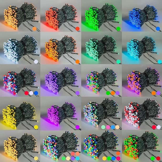 Dazzle Bright Smart Christmas String Lights, 98FT 300 LED RGB Color Changing String Lights with Remote & App Controlled, Halloween Decorations for Indoor Outdoor Holiday Xmas Tree Party Decor