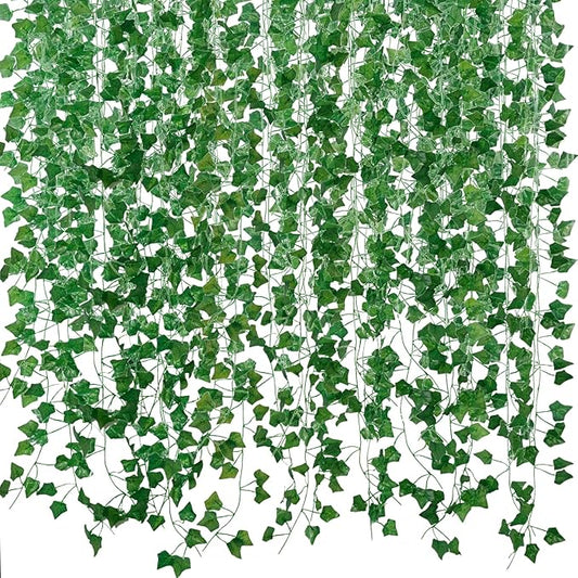 Freyalife Fake Vines for Room Decor(12 Pack 84 Feet) Aesthetic Artificial Plant Ivy Leaves Hanging Greenery Garlands for Home Bedroom Wall Wedding Christmas Party Office Patio Outdoor Garden Décor