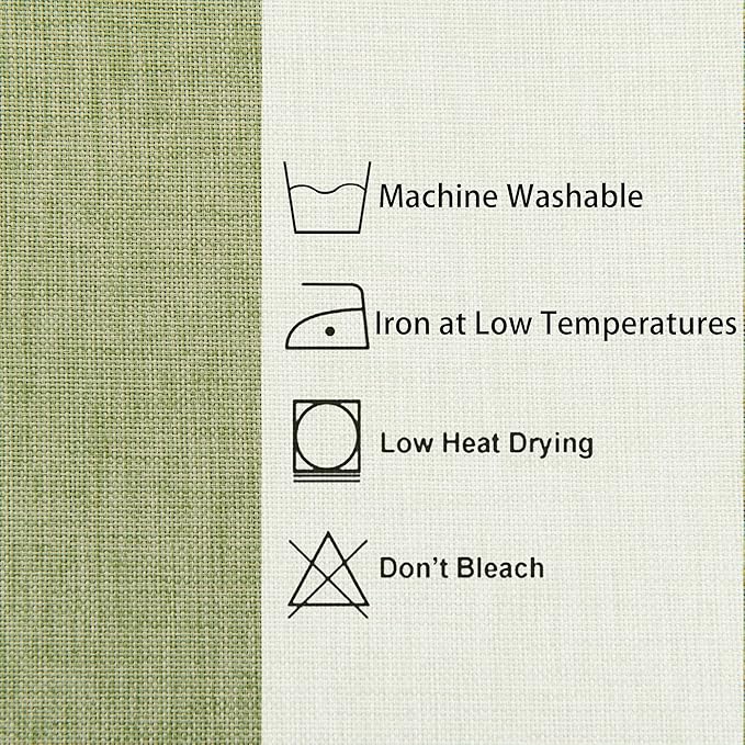Hiasan 2 Pack Faux Linen Rectangle Tablecloth - Wrinkle and Stain Resistant Washable Table Cloth for Kitchen Dining Room Holiday Table Cover for Dinner, Green, 70 x 120 Inch