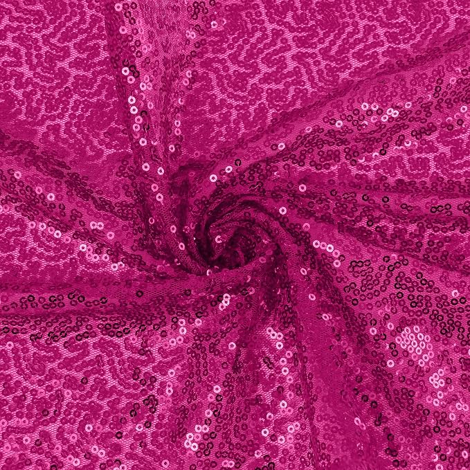 6 Pack Hot Pink Valentine's Day Sequin Table Runner 12" x 72" Sparkle Table Runner for Baby Bridal Shower Wedding Birthday Party Table Decor (Hot Pink)