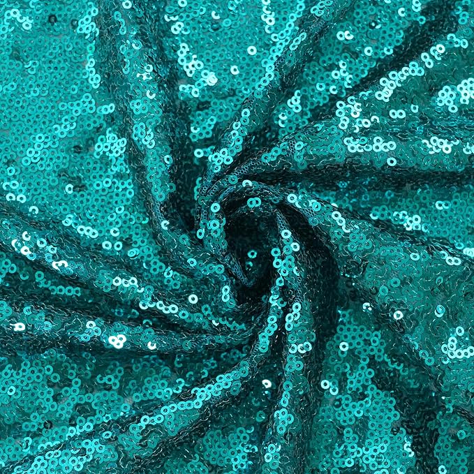 Eternal Beauty Teal Sequin Backdrop, 8x10 Ft Glitter Background Curtains for Shimmer Photography Party Wedding Birthday Back Drop Decor