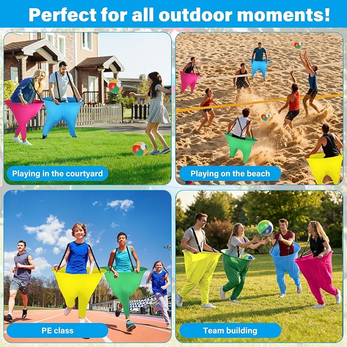 yofit 24Pcs Granny Pants Yard Game Funny Field Day Outdoor Games for Adults Kids and Family Gaint Pant Set for Brithday Party Tossing Games Activities for Groups