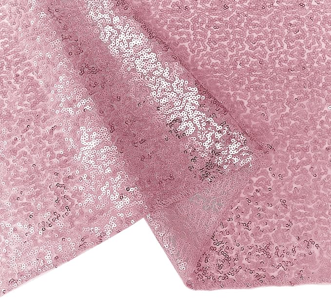 10 Packs 12 x 72 inches Sequin Table Runner, Rose Pink Glitter Table Runner for Birthday Party Supplies Wedding Engagement Baby Shower Holiday Celebration Event Decorations