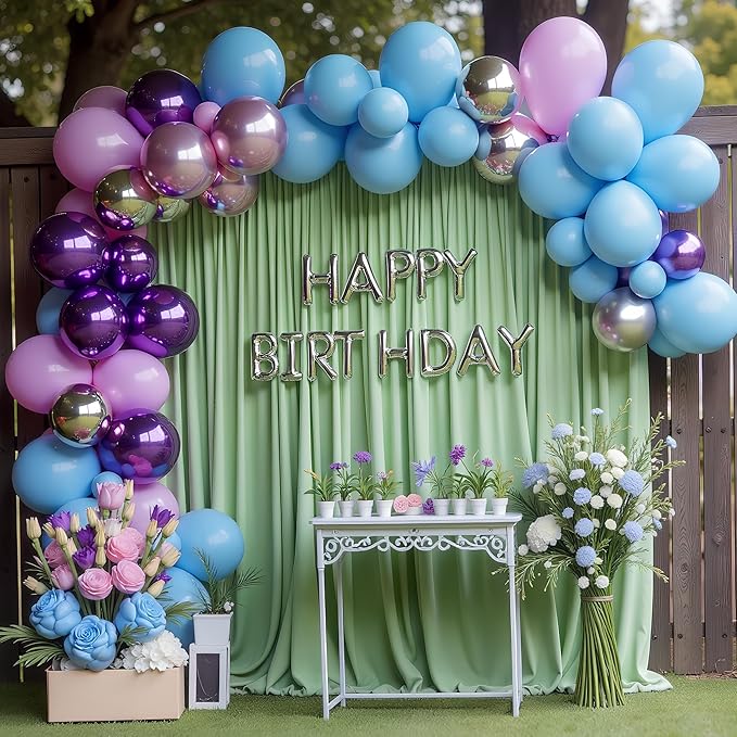 Wokceer Sage Green Backdrop Curtain for Wedding Parties 10x10FT Photo Polyester Backdrop Drapes for Wedding Photoshoot Baby Shower Birthday Party Curtains Photography Background 2 Panels 5x10FT