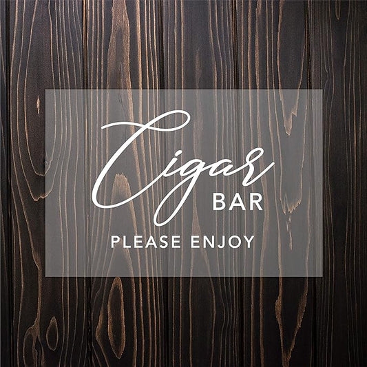 Andaz Press Scripted Cigar Bar Acrylic Sign, 7.5 x 11 Inch, Stand Included, Signage for Wedding, Anniversary, Bachelor Party, Engagement, Birthday, Graduation, Holiday, Events, Cigar Bar Backdrop